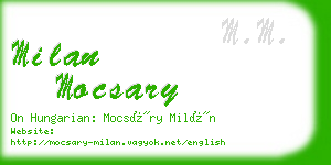 milan mocsary business card